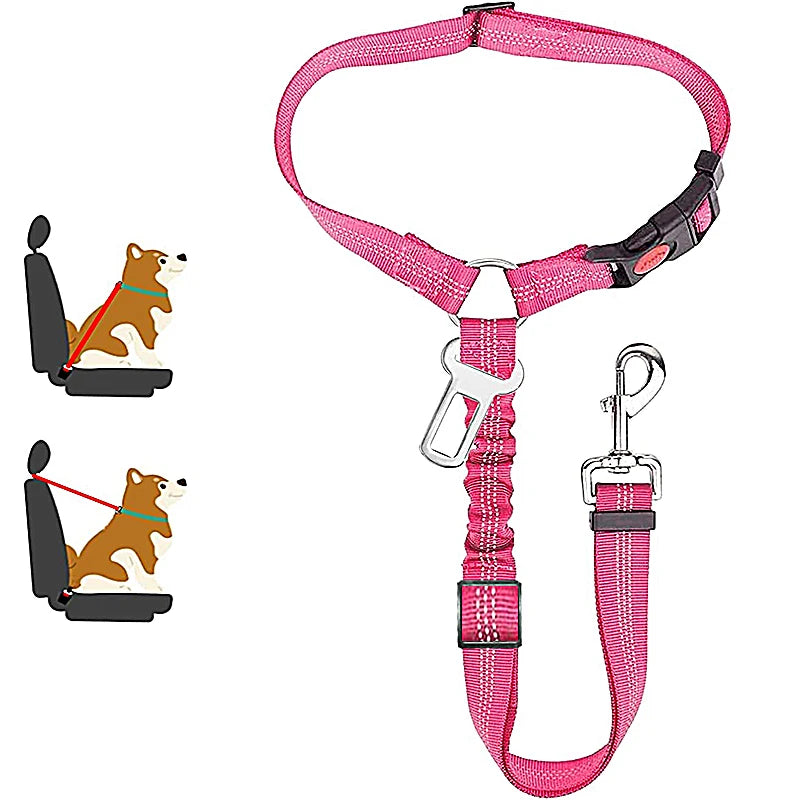 Dual-Use Dog Leash & Car Restraint – Adjustable Safety Harness for Pets