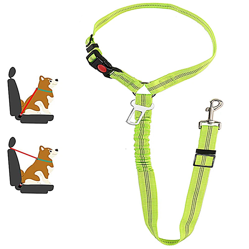 Dual-Use Dog Leash & Car Restraint – Adjustable Safety Harness for Pets