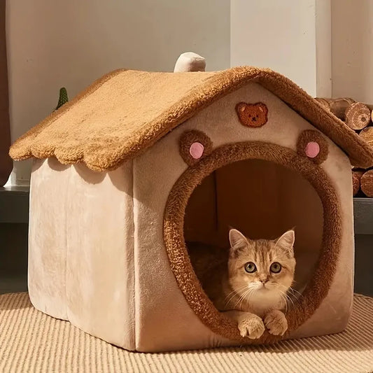 Soft Foldable Pet House – Removable, Washable Bed for Small Dogs & Cats