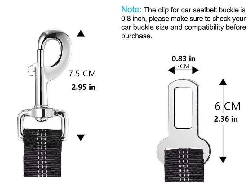 Dual-Use Dog Leash & Car Restraint – Adjustable Safety Harness for Pets