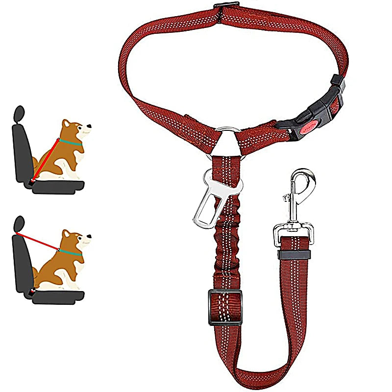Dual-Use Dog Leash & Car Restraint – Adjustable Safety Harness for Pets