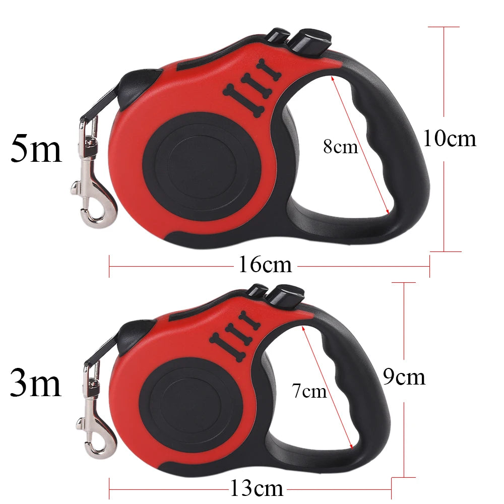 Compact & Durable Dog Leash – 3m/5m Retractable Nylon Rope for Outdoor Walks