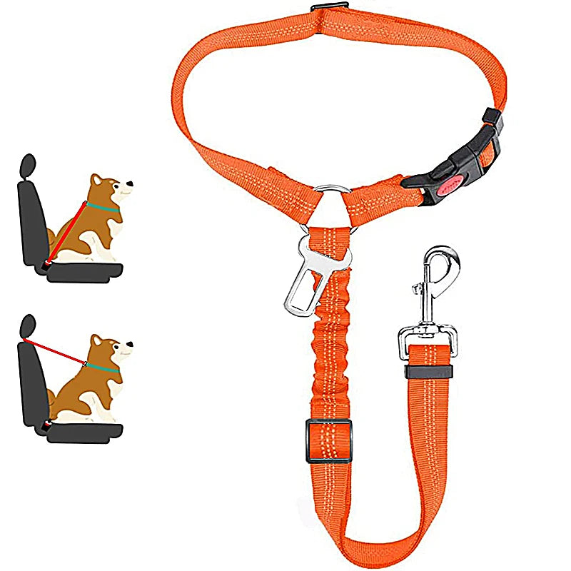 Dual-Use Dog Leash & Car Restraint – Adjustable Safety Harness for Pets
