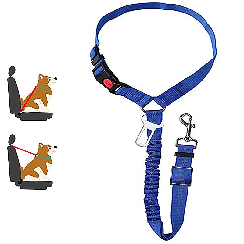 Dual-Use Dog Leash & Car Restraint – Adjustable Safety Harness for Pets
